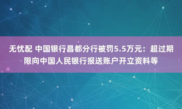 无忧配 中国银行昌都分行被罚5.5万元：超过期限向中国人民银行报送账户开立资料等